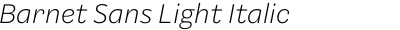 Barnet Sans Light Italic